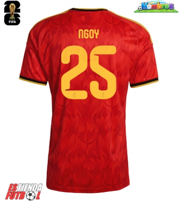 Bélgica Nathan Ngoy #25 Primera Equipación Mundial 2026 Manga Corta Bélgica Nathan Ngoy #25 Primera Equipación Mundial 2026 Manga Corta